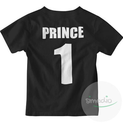 Tee shirt enfant original : PRINCE / PRINCESS, Prince, Noir, 2 ans - SiMEDIO